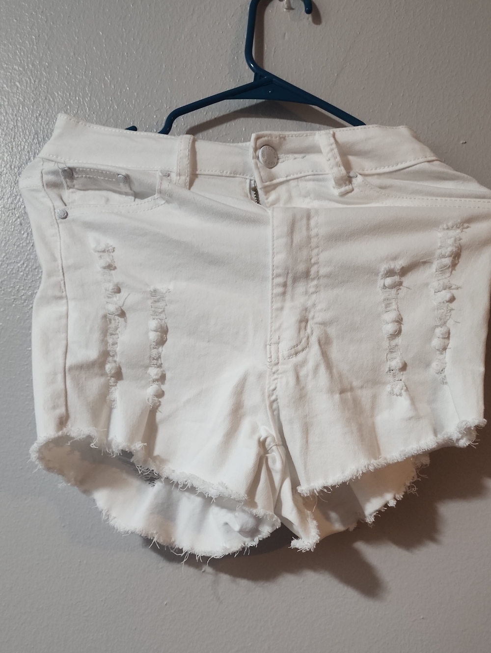 White Distressed Women’s Denim Shorts